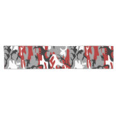 赤と灰色の迷彩、軍隊、陸軍 ショートテーブルランナー (横)