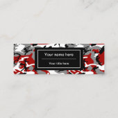 赤と灰色の迷彩、軍隊、陸軍 スキニー名刺 (裏面)