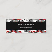 赤と灰色の迷彩、軍隊、陸軍 スキニー名刺 (裏面)