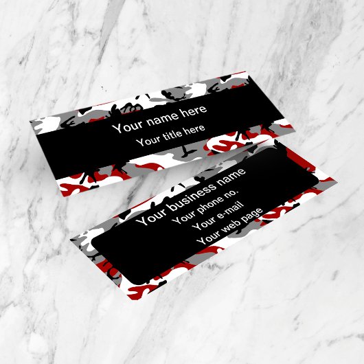 赤と灰色の迷彩、軍隊、陸軍 スキニー名刺