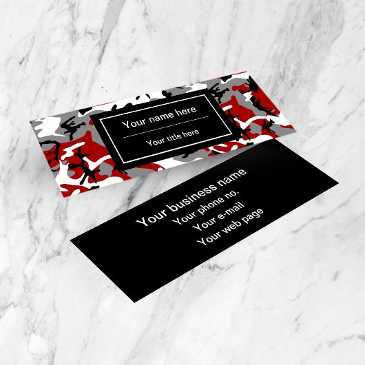 赤と灰色の迷彩、軍隊、陸軍 スキニー名刺
