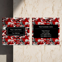 赤と灰色の迷彩、軍隊、陸軍 スクエア名刺