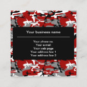 赤と灰色の迷彩、軍隊、陸軍 スクエア名刺 (正面)