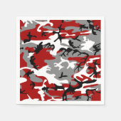 赤と灰色の迷彩、軍隊、陸軍 スタンダードカクテルナプキン (正面)