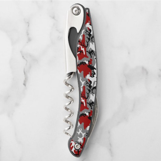 赤と灰色の迷彩、軍隊、陸軍 ソムリエナイフ (正面)