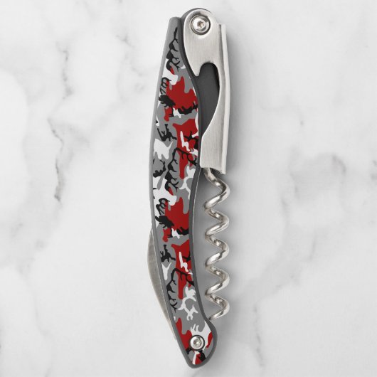 赤と灰色の迷彩、軍隊、陸軍 ソムリエナイフ (裏面)