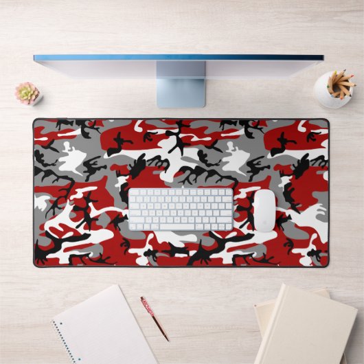 赤と灰色の迷彩、軍隊、陸軍 デスクマット (オフィス1)