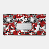 赤と灰色の迷彩、軍隊、陸軍 デスクマット (キーボード&マウス)