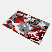 赤と灰色の迷彩、軍隊、陸軍 ドアマット (アングル)