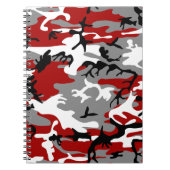 赤と灰色の迷彩、軍隊、陸軍 ノートブック (正面)