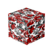 赤と灰色の迷彩、軍隊、陸軍 フォトキューブ (裏面アングル)