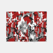 赤と灰色の迷彩、軍隊、陸軍 フリースブランケット (正面(横))