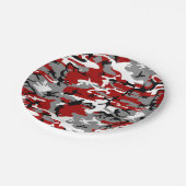 赤と灰色の迷彩、軍隊、陸軍 ペーパープレート (アングル)