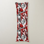 赤と灰色の迷彩、軍隊、陸軍 ボディピロー (正面縦)