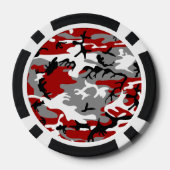 赤と灰色の迷彩、軍隊、陸軍 ポーカーチップ (裏面)