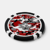 赤と灰色の迷彩、軍隊、陸軍 ポーカーチップ (シングル)