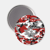 赤と灰色の迷彩、軍隊、陸軍 マグネット (正面/裏面)