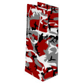 赤と灰色の迷彩、軍隊、陸軍 ワインギフトバッグ (裏面アングル)