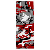 赤と灰色の迷彩、軍隊、陸軍 ワインギフトバッグ (正面)