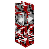 赤と灰色の迷彩、軍隊、陸軍 ワインギフトバッグ (正面アングル)
