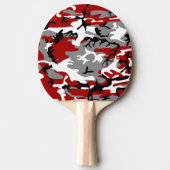 赤と灰色の迷彩、軍隊、陸軍 卓球ラケット (正面)