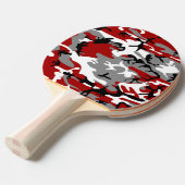 赤と灰色の迷彩、軍隊、陸軍 卓球ラケット (正面アングル)