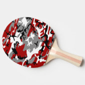 赤と灰色の迷彩、軍隊、陸軍 卓球ラケット (横)