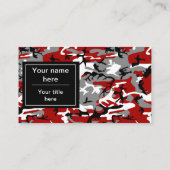 赤と灰色の迷彩、軍隊、陸軍 名刺 (裏面)