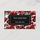 赤と灰色の迷彩、軍隊、陸軍 名刺 (裏面)