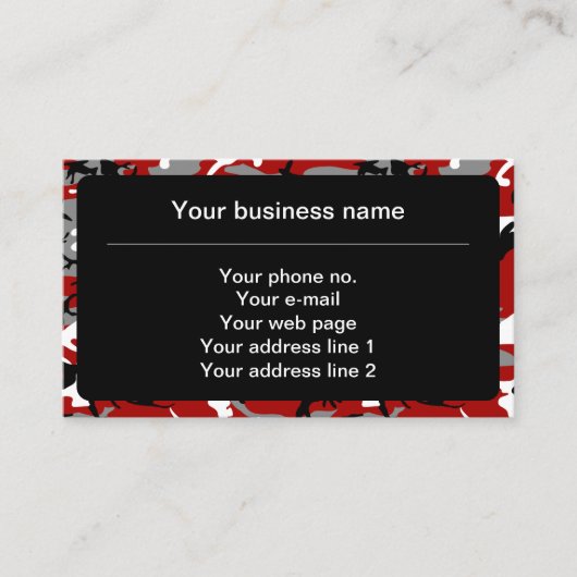 赤と灰色の迷彩、軍隊、陸軍 名刺 (正面)