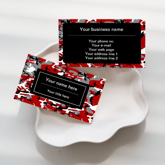 赤と灰色の迷彩、軍隊、陸軍 名刺