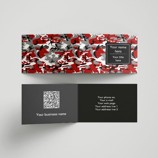 赤と灰色の迷彩、軍隊、陸軍 名刺