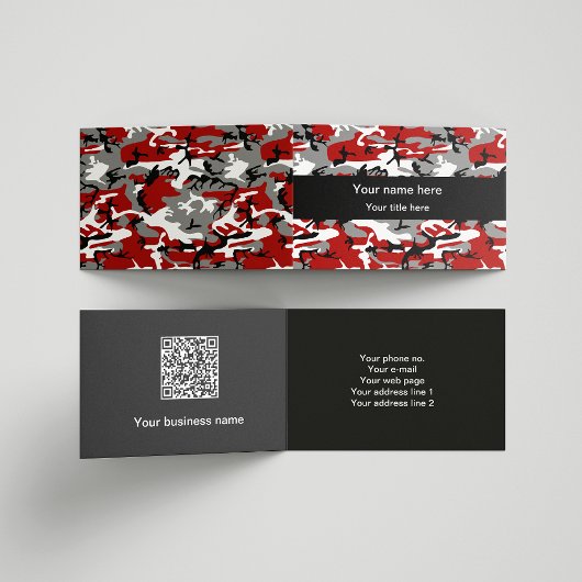 赤と灰色の迷彩、軍隊、陸軍 名刺
