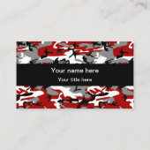 赤と灰色の迷彩、軍隊、陸軍 名刺 (裏面)