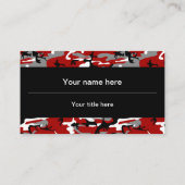 赤と灰色の迷彩、軍隊、陸軍 名刺 (裏面)