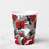 赤と灰色の迷彩、軍隊、陸軍 紙コップ (右)