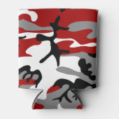 赤と灰色の迷彩、軍隊、陸軍 缶クーラー (正面)