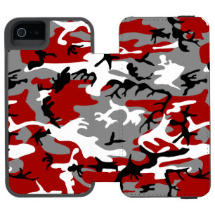 赤と灰色の迷彩、軍隊、陸軍 iPhone SE/5/5sウォレットケース