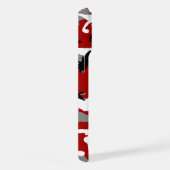 赤と灰色の迷彩、軍隊、陸軍 iPhoneケース (右側面)