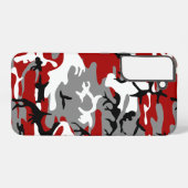 赤と灰色の迷彩、軍隊、陸軍 SAMSUNG GALAXYケース (裏面横)