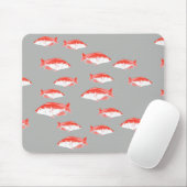 赤と灰色の魚 マウスパッド (マウス)