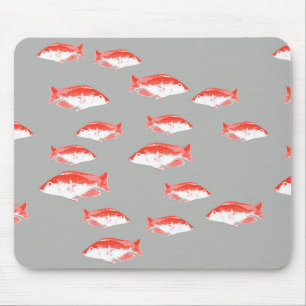 赤と灰色の魚 マウスパッド