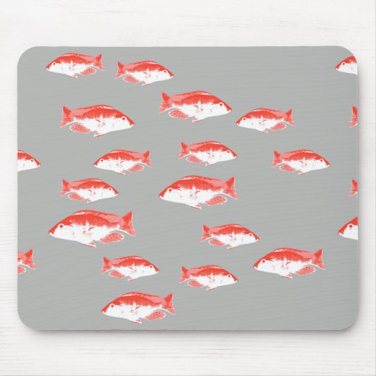 赤と灰色の魚 マウスパッド (正面)