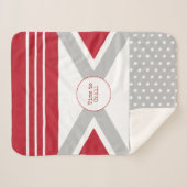 赤と灰色を冷やす時間 シェルパブランケット (正面(横))