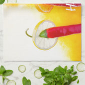 赤と熱とチリ キッチンタオル (折り畳み)