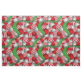 赤と玉のクリスマスパタストライプのーン ファブリック (ファットクウォーター)