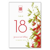 赤と玉緑の竹葉のShuang西結婚氏 テーブルナンバー (正面)