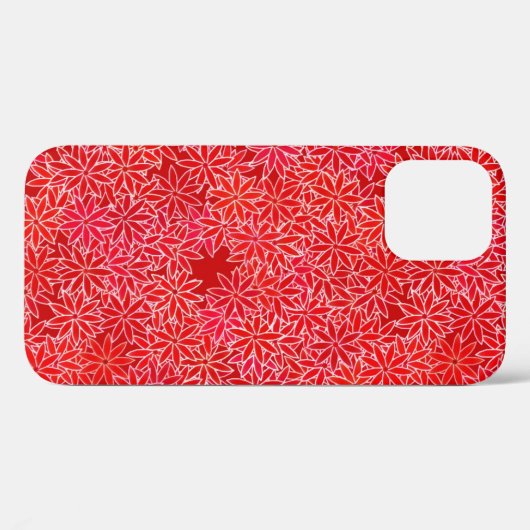 赤と珊瑚の花、濃い赤の背景 Case-Mate iPhoneケース (裏面 (横))
