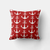 赤と白いかりパター航海のン船プール クッション (裏面)