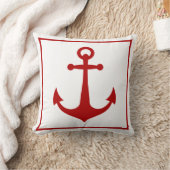 赤と白いかり航海のボートビーチ クッション (ブランケット)
